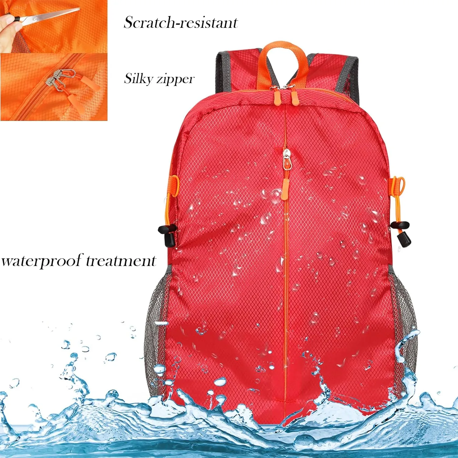 15L Lightweight Packable Backpack, Foldable Hiking Bag, Travel Backpack for Women Man, Waterproof Outdoor Camping Day Pack, Black
