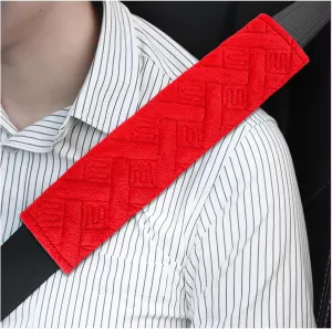 2 PCS Car Seat Belt Pads Cover, Soft Comfortable Safe Belt Shoulder Strap Covers Harness Pad Helps Protect Your Neck and Shoulder, Universal Interior Accessories for Most Vehicles (Red)
