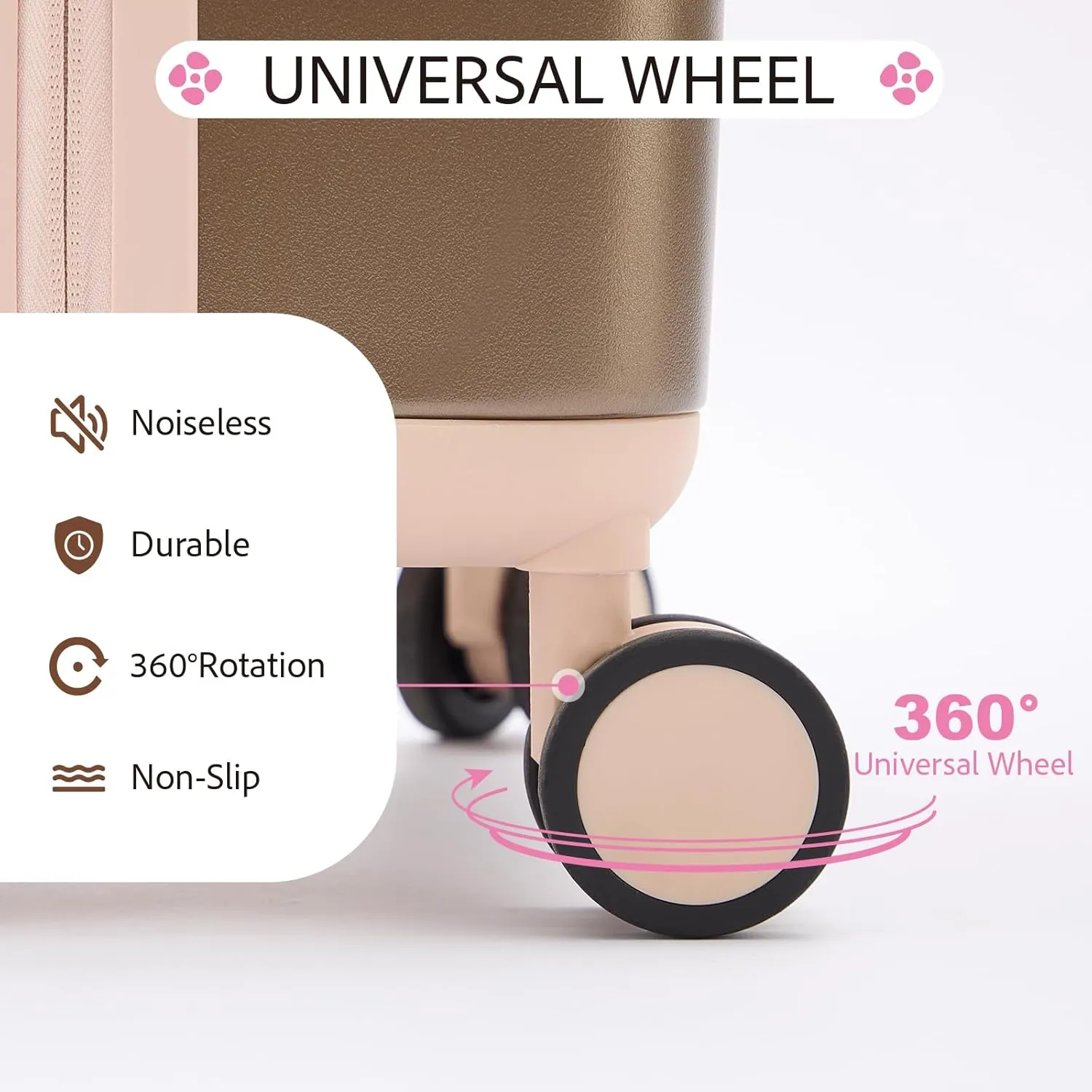 20 Inch Carry On Luggage for Women, Lightweight Hardside Suitcase with 360 Spinner Wheels, TSA Lock, Durable Luggage for Travel, Titanium Gold