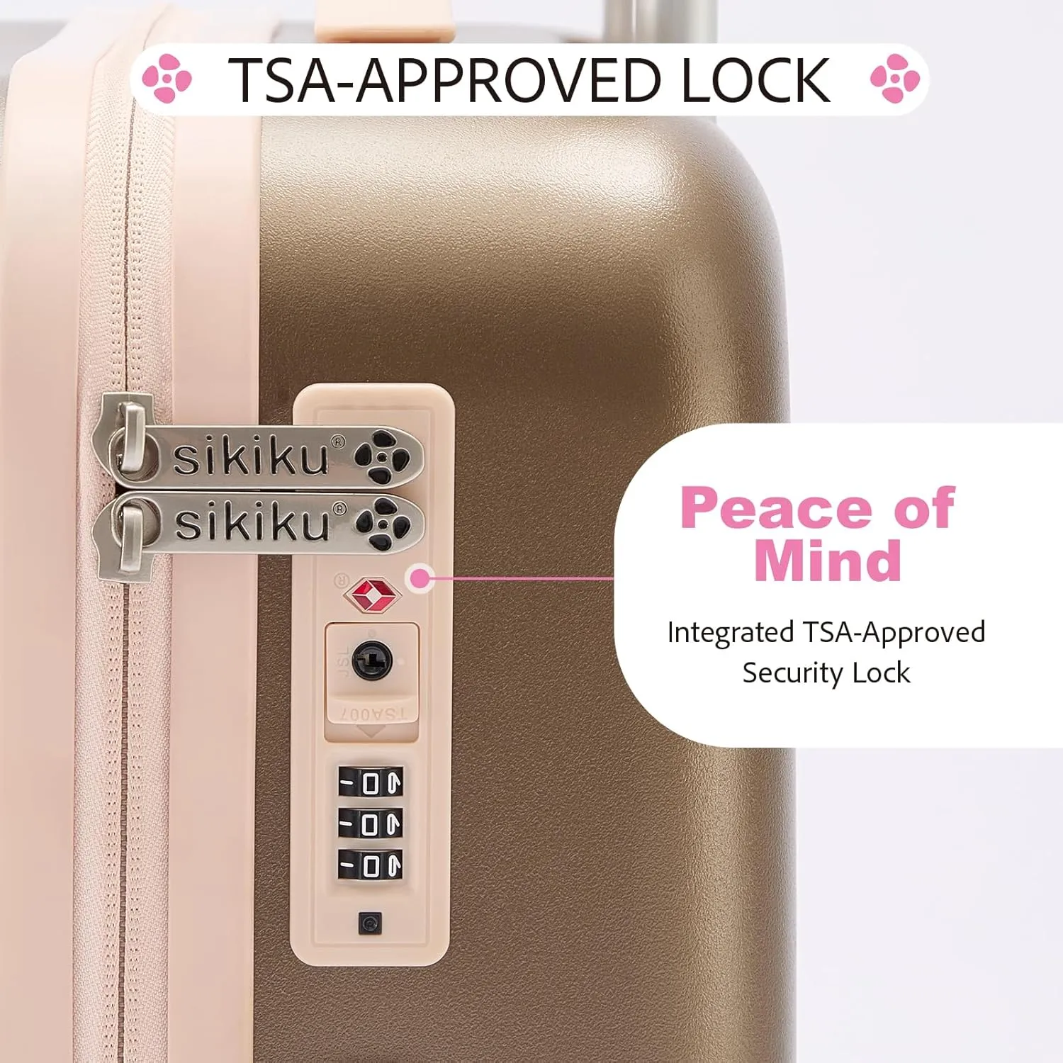 20 Inch Carry On Luggage for Women, Lightweight Hardside Suitcase with 360 Spinner Wheels, TSA Lock, Durable Luggage for Travel, Titanium Gold