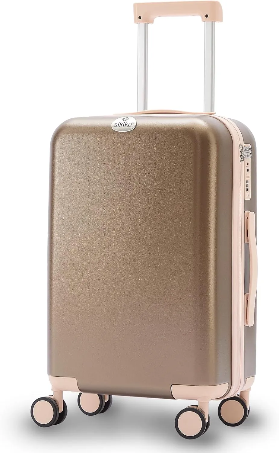 20 Inch Carry On Luggage for Women, Lightweight Hardside Suitcase with 360 Spinner Wheels, TSA Lock, Durable Luggage for Travel, Titanium Gold