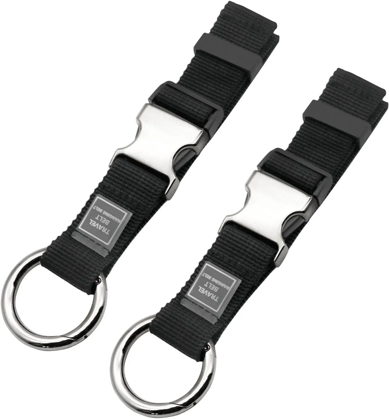 Add-A-Bag Luggage Strap Jacket Gripper, Luggage Straps Baggage Suitcase Belts Travel Accessories - Make Your Hands Free, Easy to Carry Your Extra Bags (2X Black)