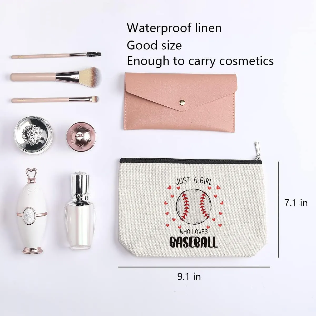 Baseball Bag Baseball Stuff Funny Gifts for Women Sports Lover Gift Makeup Bag Birthday Christmas Gifts for Her Female Sister Friends BFF Bestie