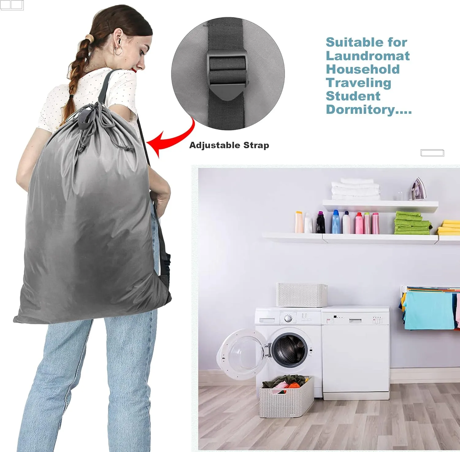 BeeGreen Laundry Backpack Bag Extra Large Heavy Duty