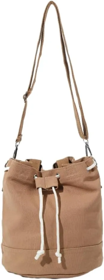 Bucket Bag for Women Drawstring Canvas Sling Bag Shoulder Crossbody Purse Hobo Bag Satchel Work Travel Tote Handbags