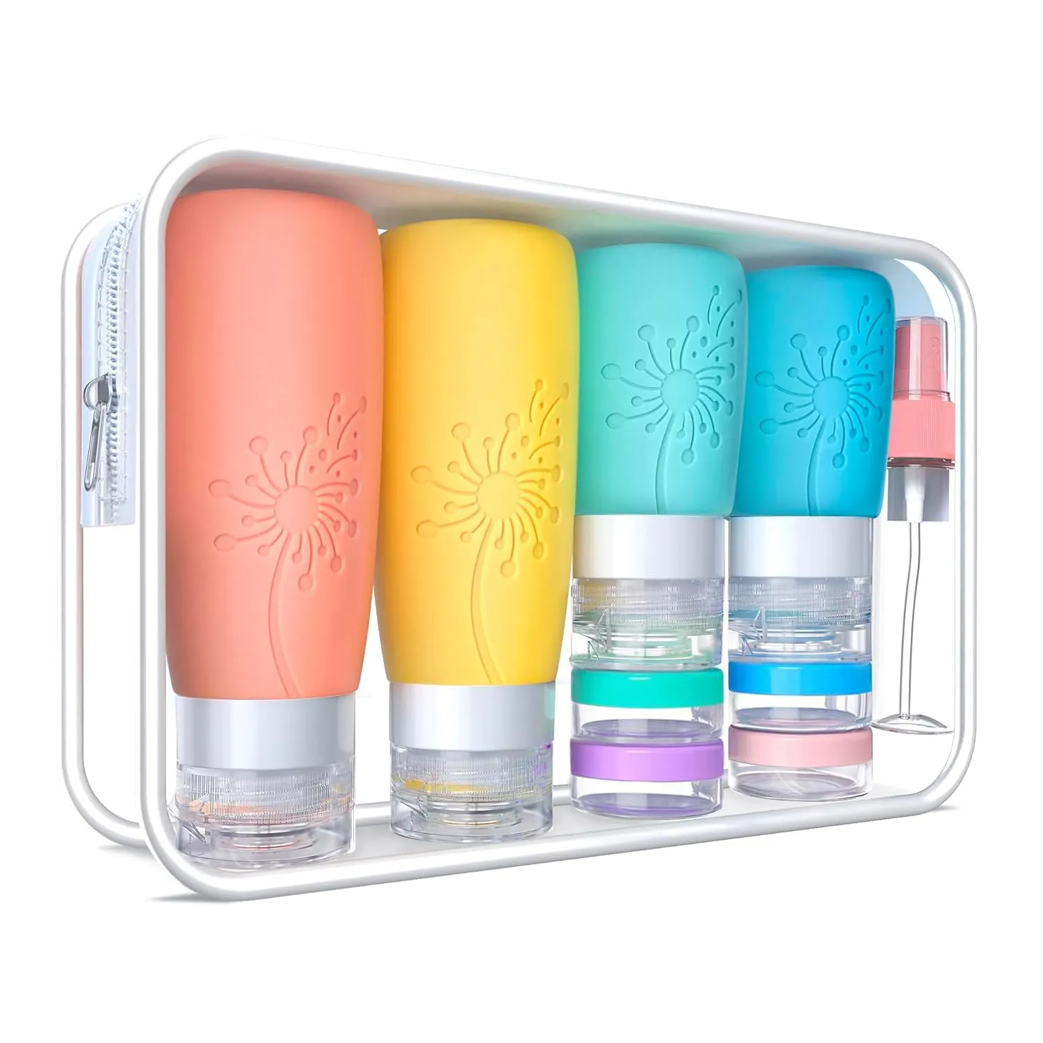 Empty 3 oz Travel Size Bottles Toiletries Containers for Toiletries LiquidsSmall Silicone Mini Refillable Leak Proof TSA Approved Travel Bottles for Creams Shampoo and Conditioner Traveling
