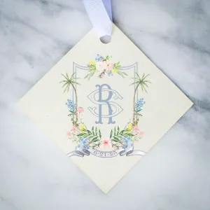Full Color Ivory Wedding Crest Favor Tags
