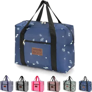 FUNSEED Travel Duffel Bags for Women and Men, 78L Large Waterproof Carry-on Luggage Bag (Blue Stripe, Middle 41L)
