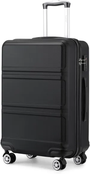 Kono 20'' Carry on Luggage Lightweight with Spinner Wheel TSA Lock Hardside Luggage Airline Approved Carry on Suitcase Black
