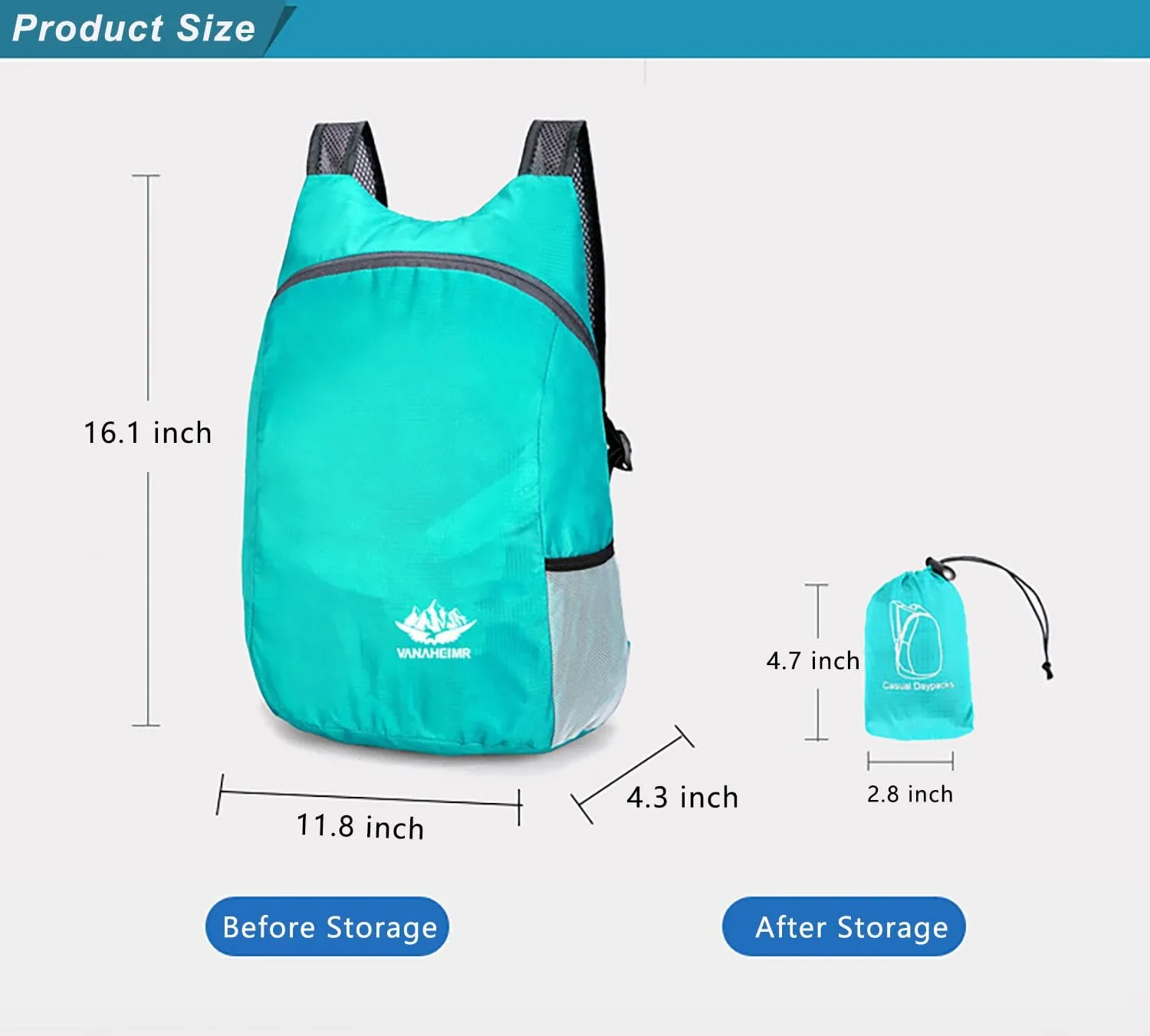 Lightweight Foldable Waterproof Backpack For Men Women Outdoor Sports Travel Leisure Bag Hiking Small Daypack 20L (Black-Red)