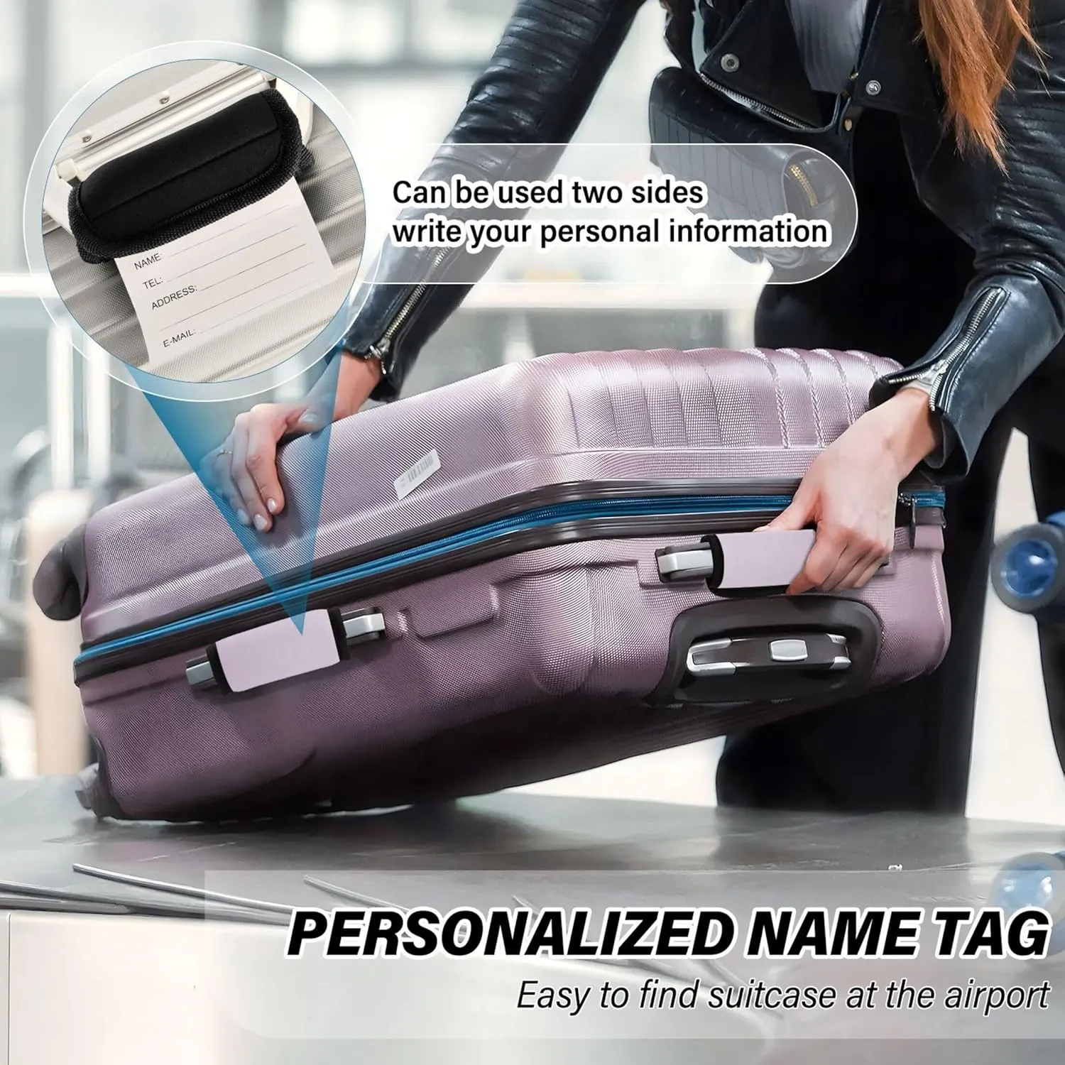 Magnolia Thistle Gradient Ombre Luggage Bag Handle Wrap Hook and Loop Neon Suitcases Luggage Identifiers Suitcase Accessories, 4 Pack