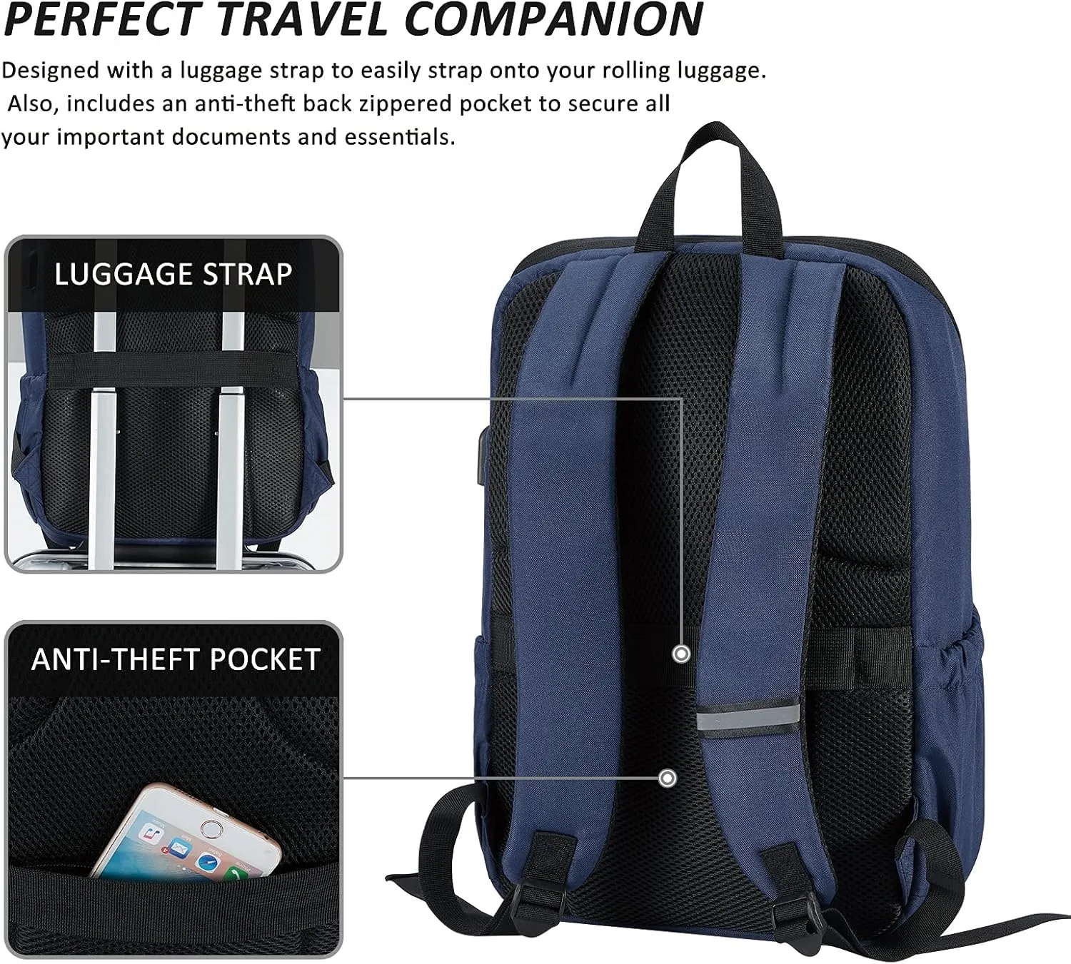 MAXTOP Laptop Backpack Bookbag Backpack with USB Charging Port Anti-Theft[Water Resistant] Work College Business Travel Computer Backpack for Men Women Fits up to 16" Notebook