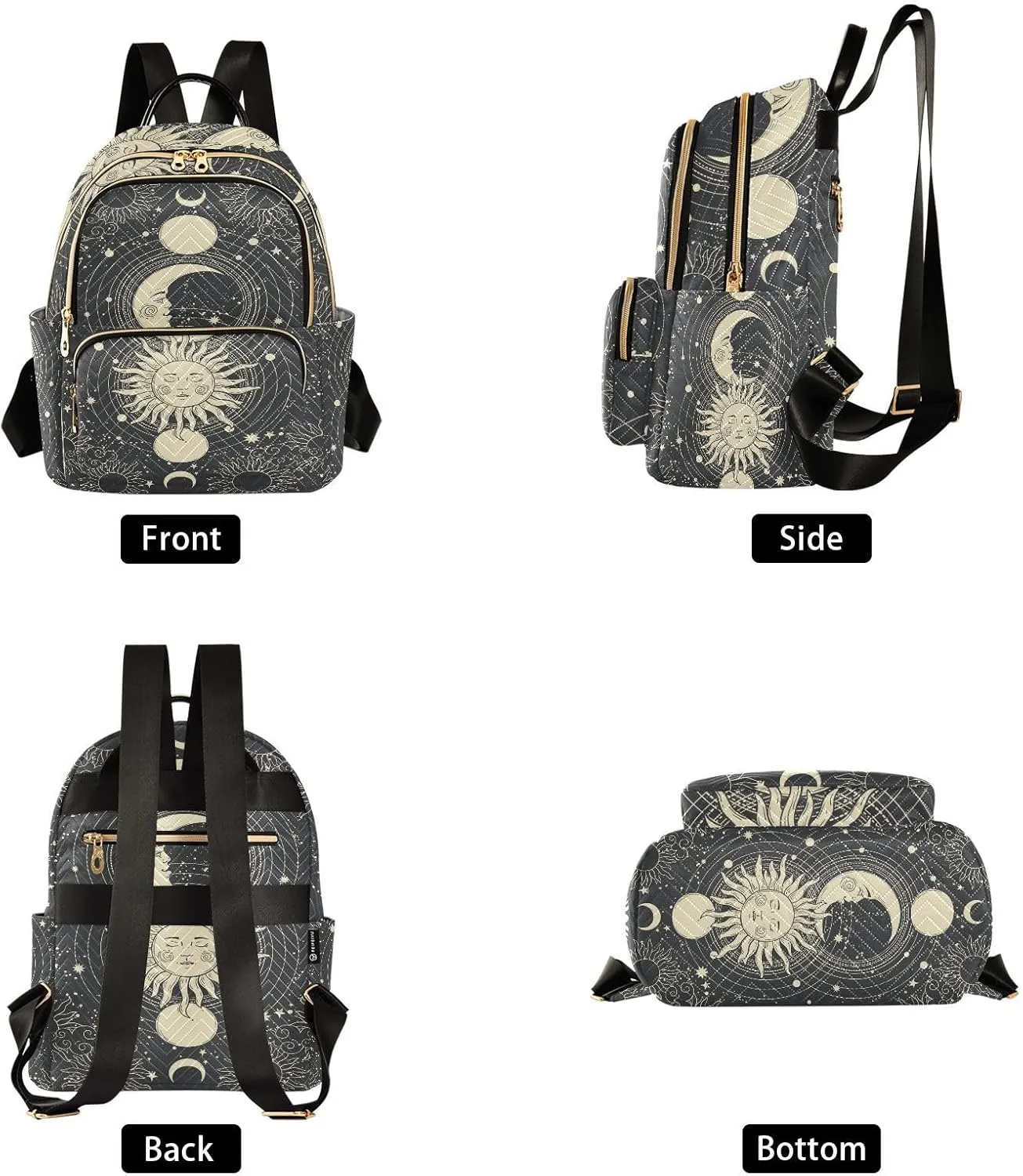 Mini Backpack Purse for Girls Astrology Tarot Goth Casual Travel Daypacks Shoulder Bag for Ladies Women