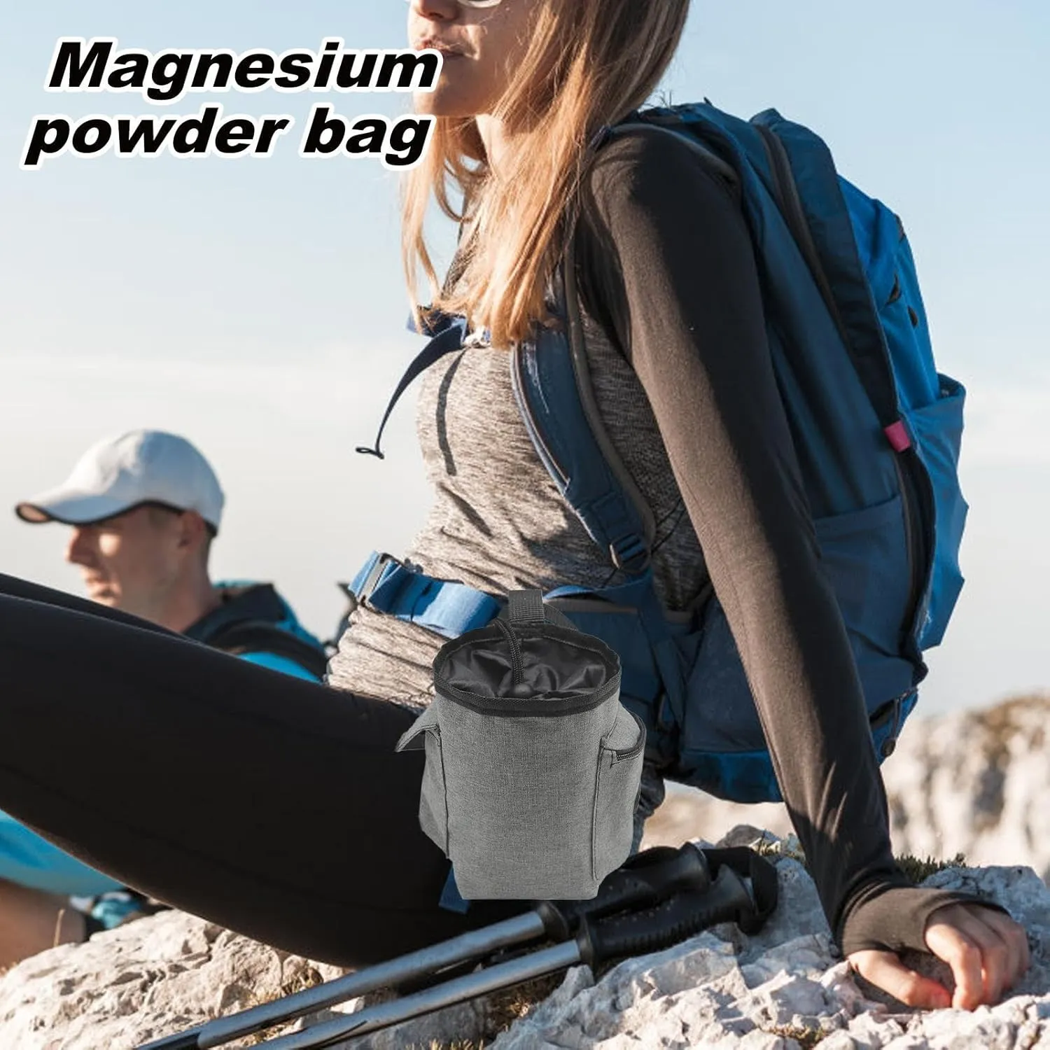 Portable Chalk Storage Bag - Gymnastics Enliven Holder Case, Bouldering Pouch with Zipper | Carry Organizer with Secure Pocket and Adjustable Strap, Rock Climbing Sack Pack for Training, Fitness