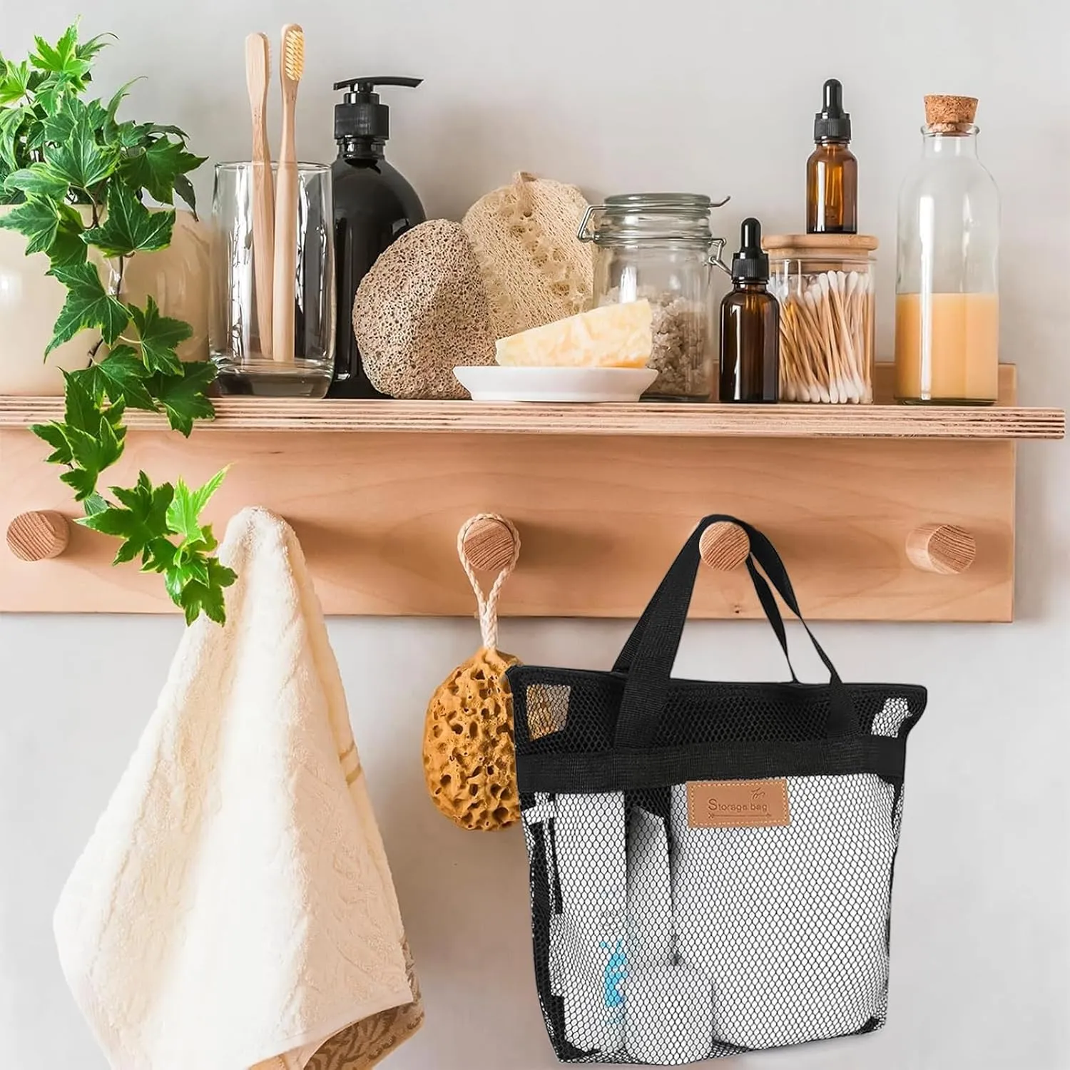 Rotema Portable Shower Bag - College Dorm Essentials, Everyday Household Shower Basket for Toiletries