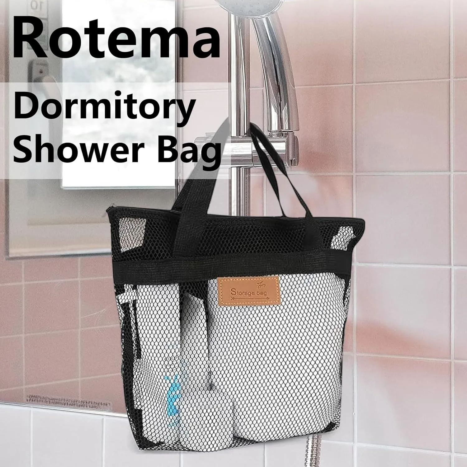 Rotema Portable Shower Bag - College Dorm Essentials, Everyday Household Shower Basket for Toiletries