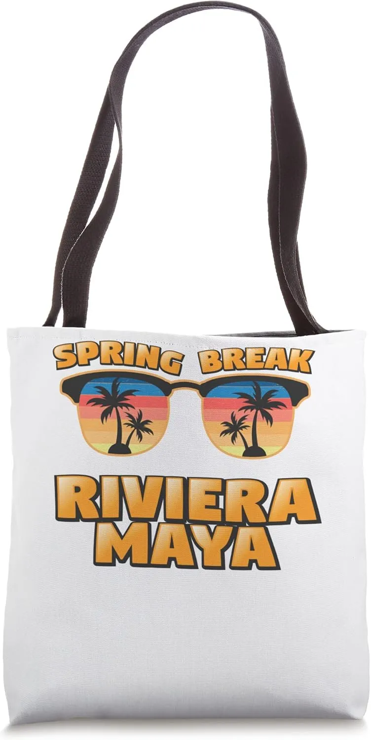 Spring Break Riviera Maya Vintage Matching Cool Sunglasses Tote Bag