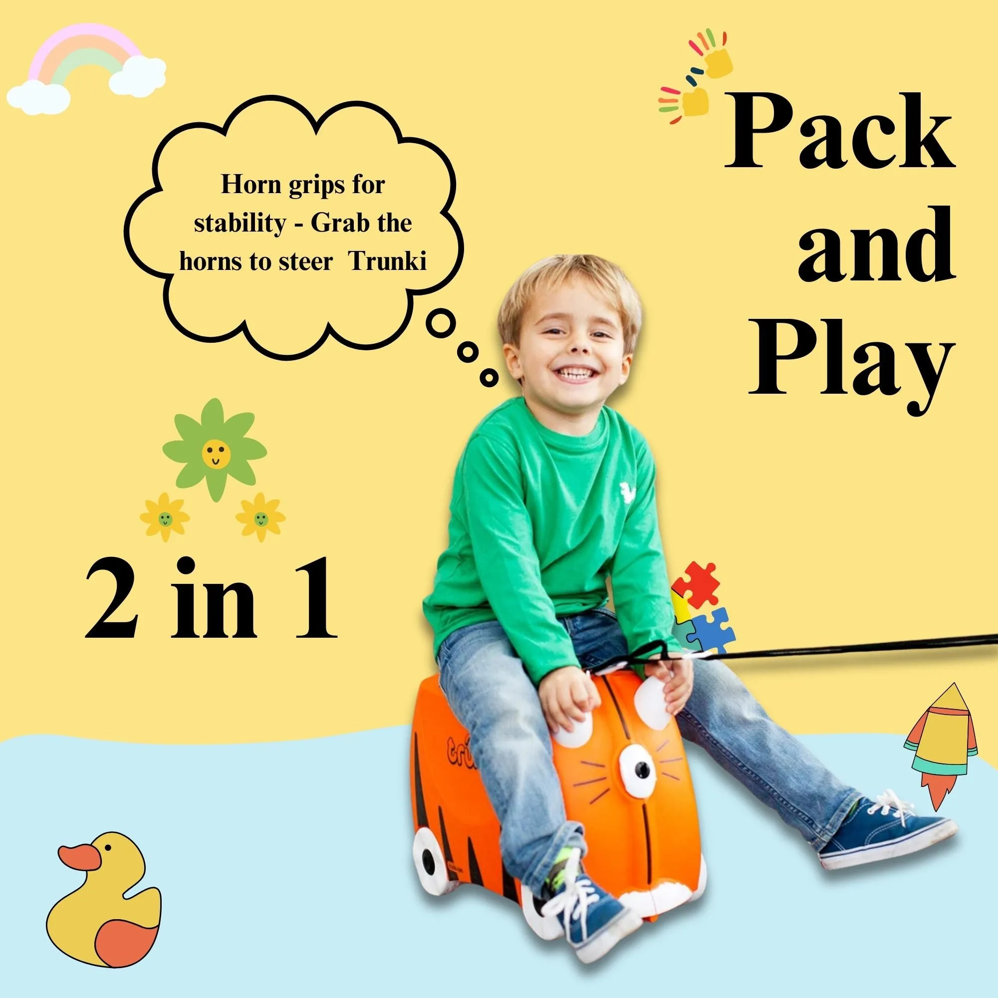 Trunki - Tipu Tiger, Children’s Ride-On Suitcase & Kid's Hand Luggage
