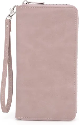 Uromee Wallet Women Vegan Leather RFID Blocking Large Ladies Wristlet Purse Card Holder Organizer Clutch
