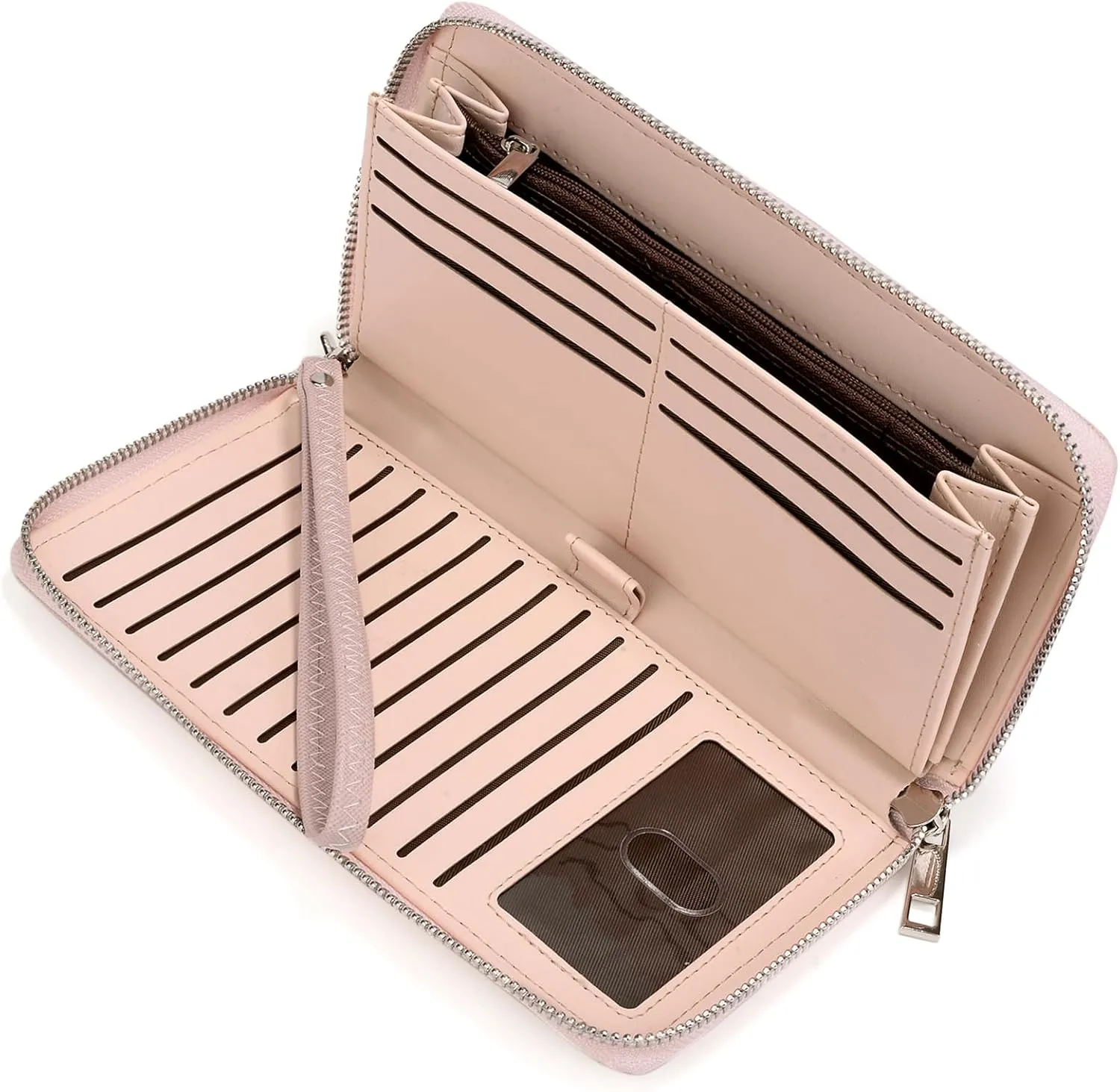 Uromee Wallet Women Vegan Leather RFID Blocking Large Ladies Wristlet Purse Card Holder Organizer Clutch