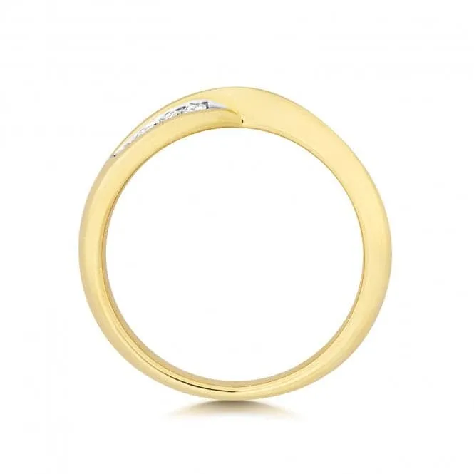 Wedding Band 18ct Gold Crossover Band Ring WQ243/I