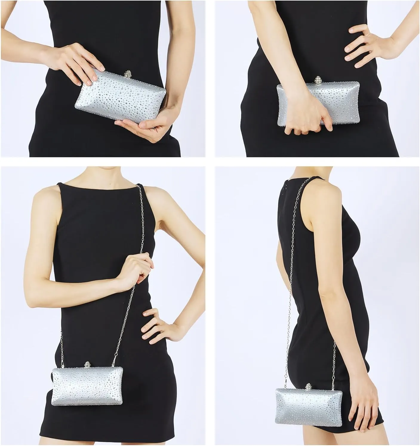 Women Handbags Rhinestone Party Prom Wedding Bride Evening Bags Crystal Party Clutch Purse